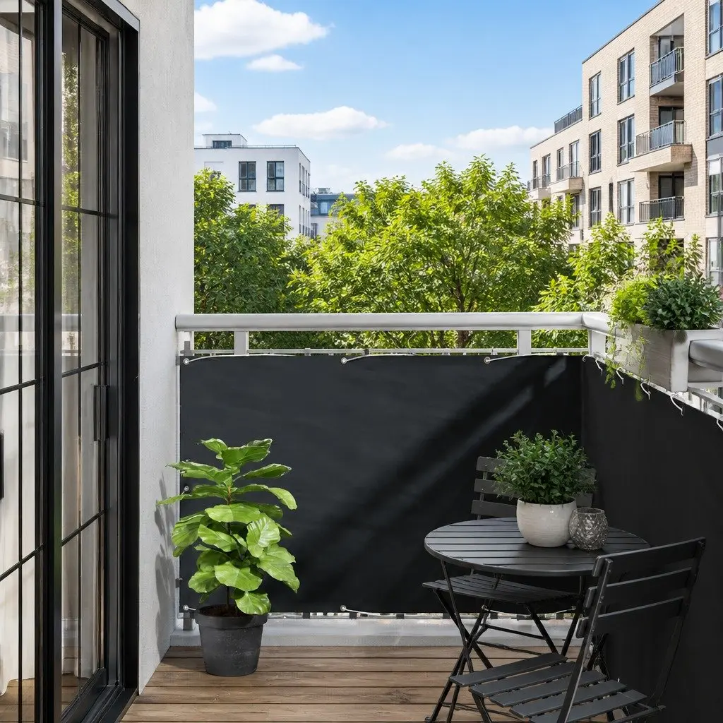 Balcony Screen Waterproof Anthracite Oxford Fabric 90x600cm