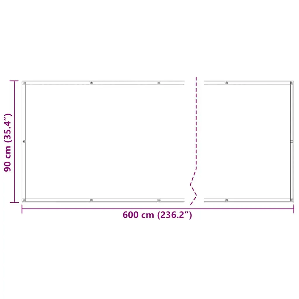 Balcony Screen Waterproof Anthracite Oxford Fabric 90x600cm