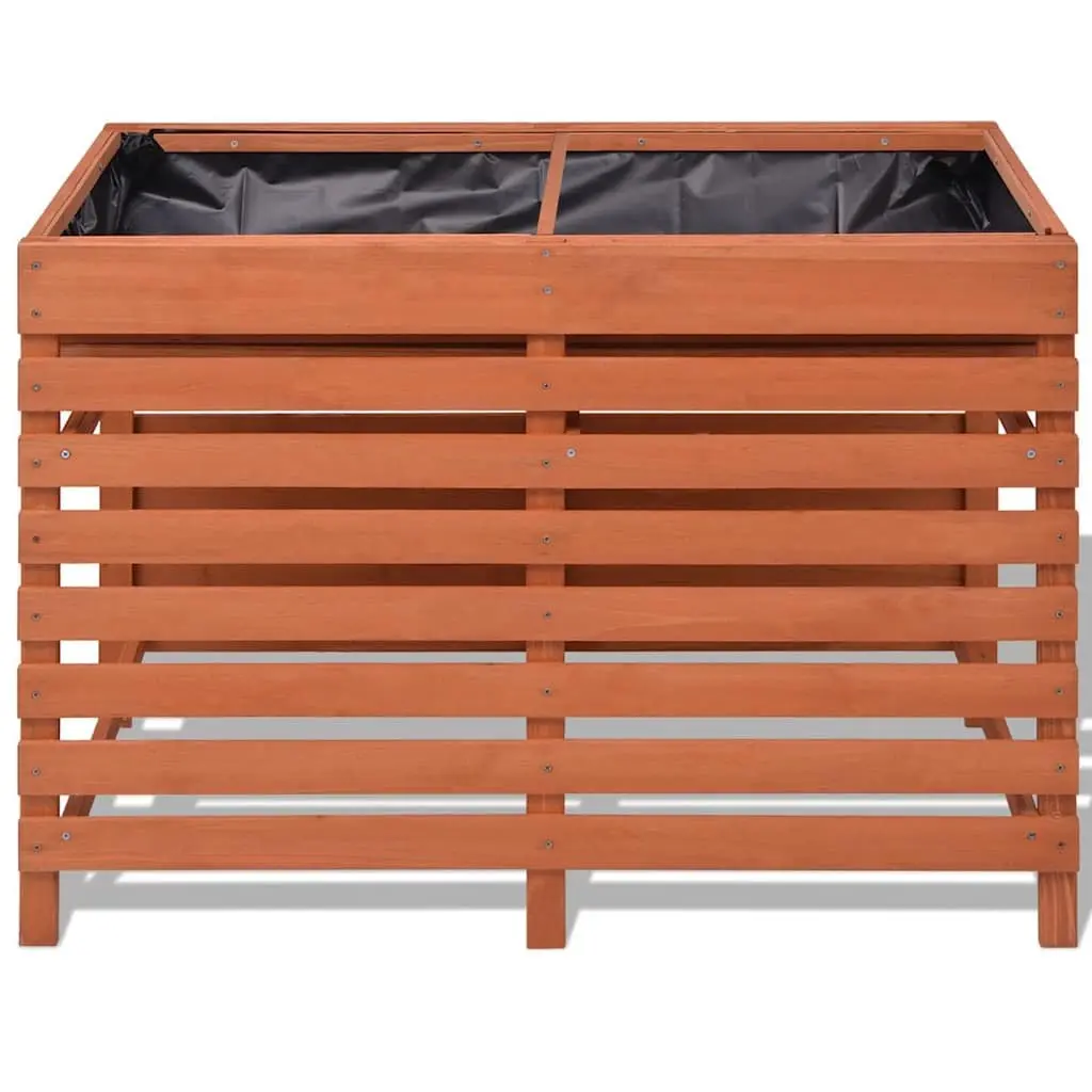 Wooden Planter Box Raised Bed 100x50x71 cm for Vegetables Flowers Herbs Brown