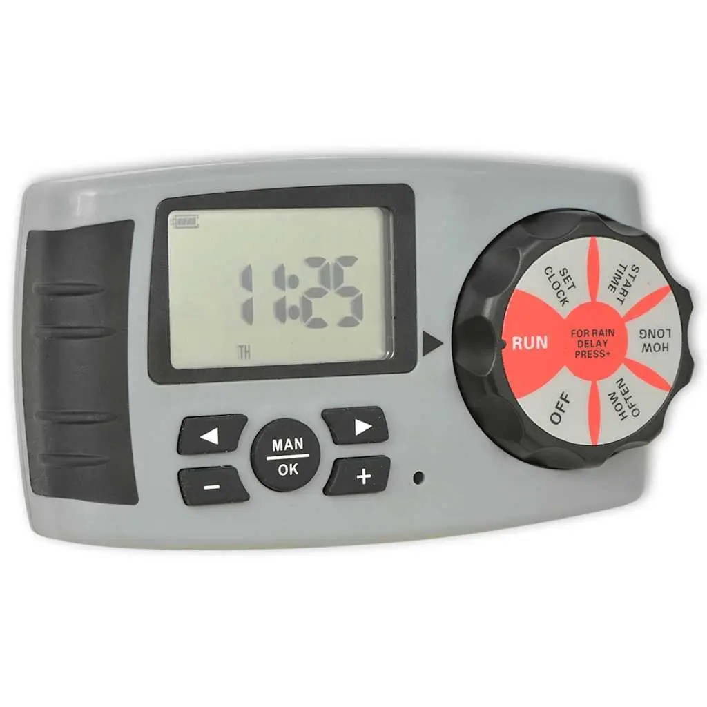 Automatic Irrigation Timer 4 Stations Garden Watering Control System Black