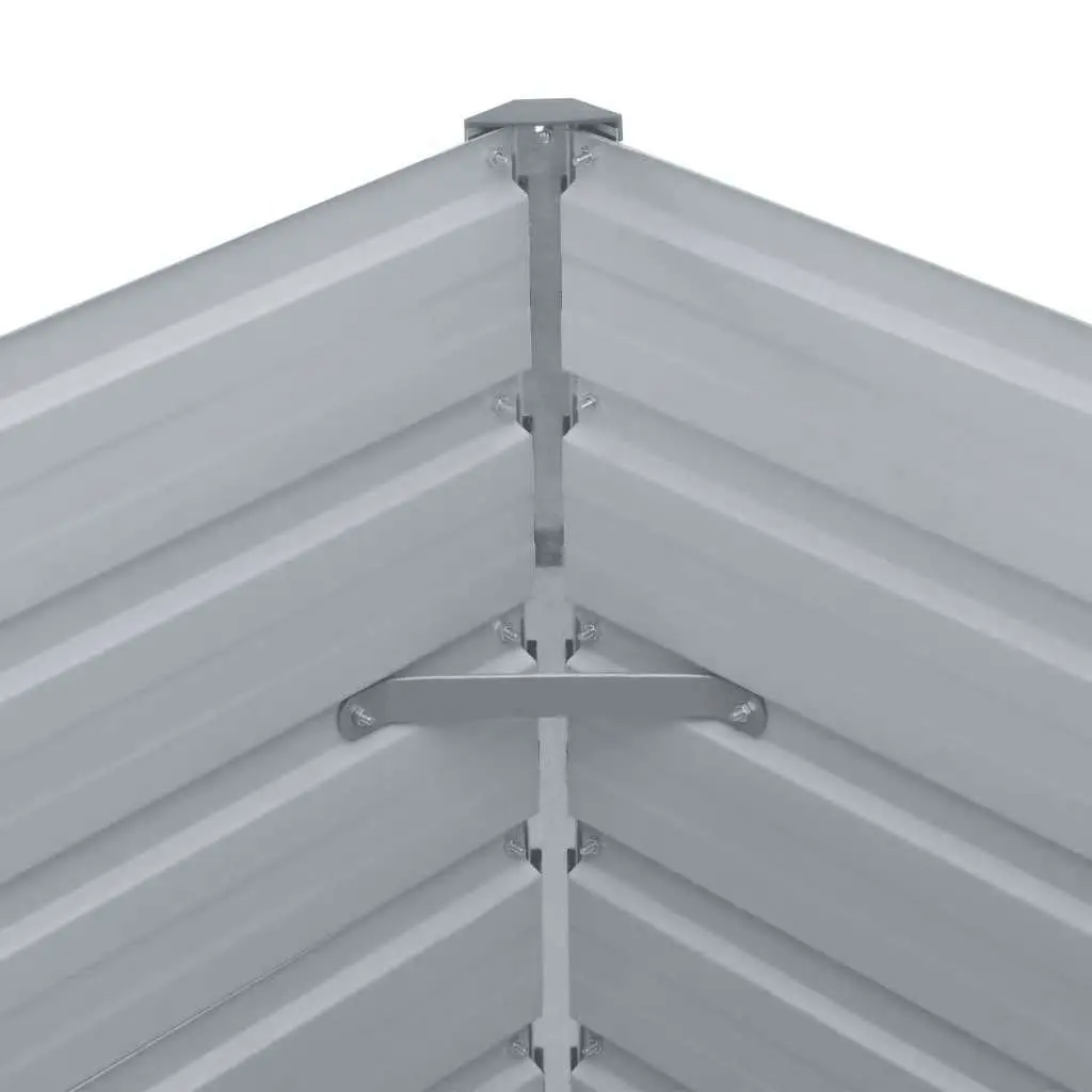 Galvanised Steel Raised Garden Bed Grey 160x80x77cm Durable Planter for Outdoor Use
