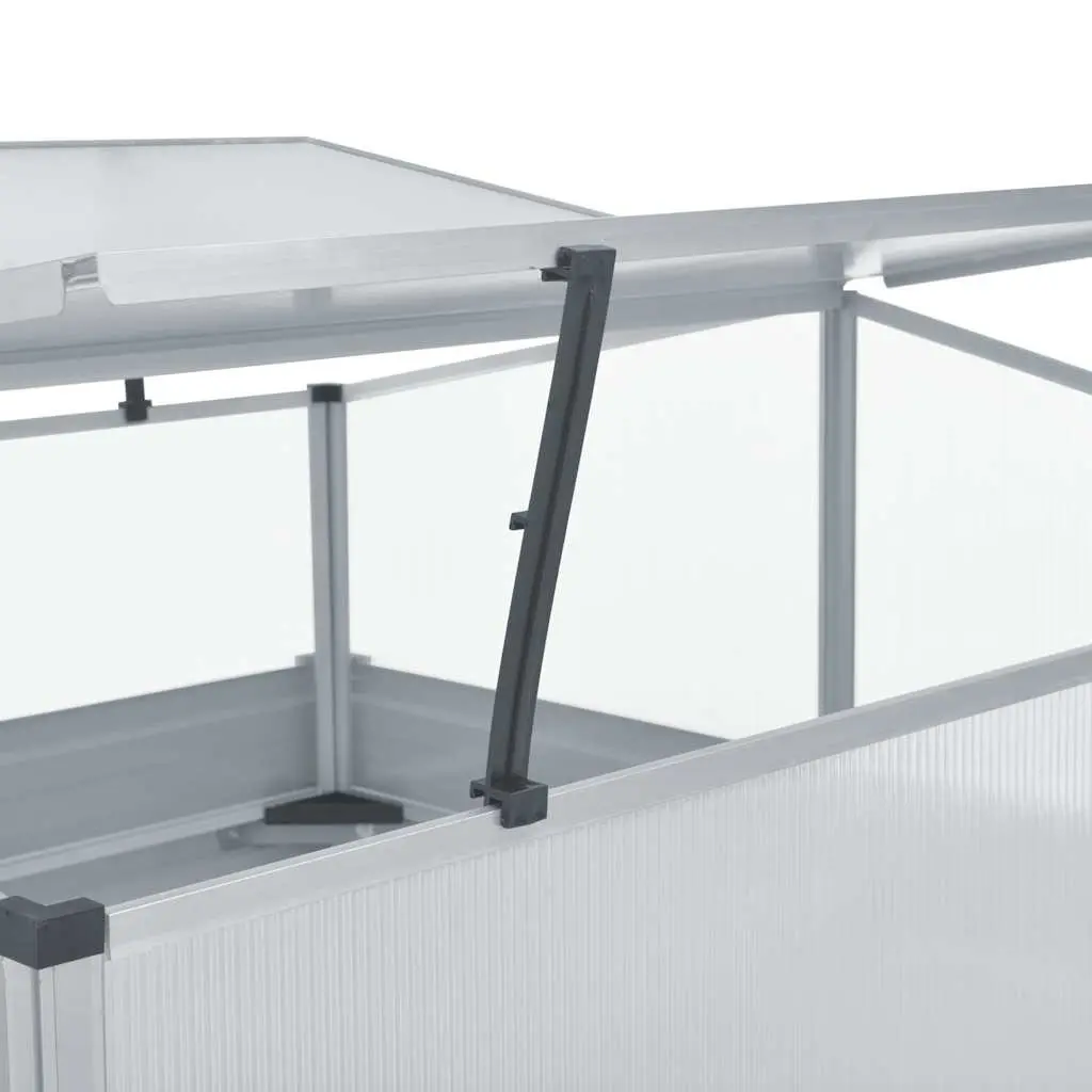 Greenhouse Galvanised Steel PC Square 100x100x85 cm Garden Plant Shelter Grey