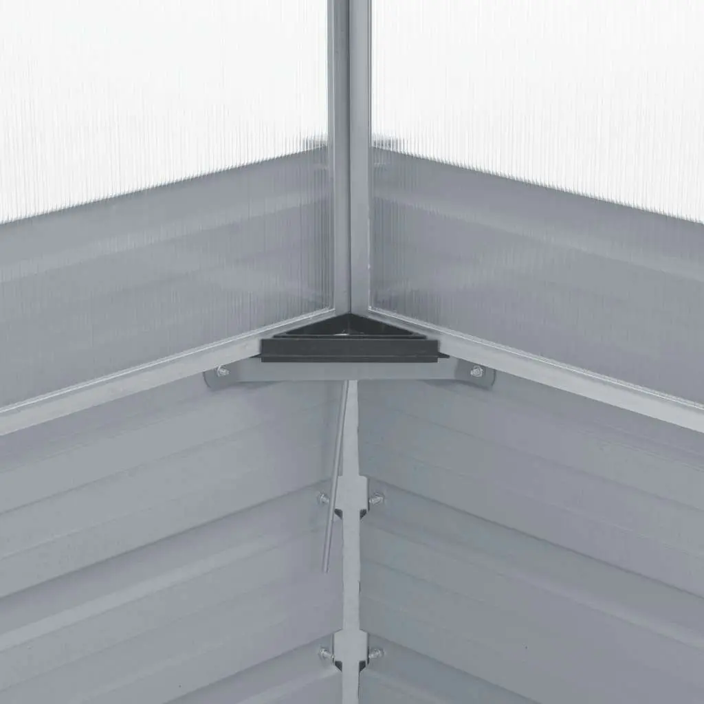 Greenhouse Galvanised Steel PC Square 100x100x85 cm Garden Plant Shelter Grey
