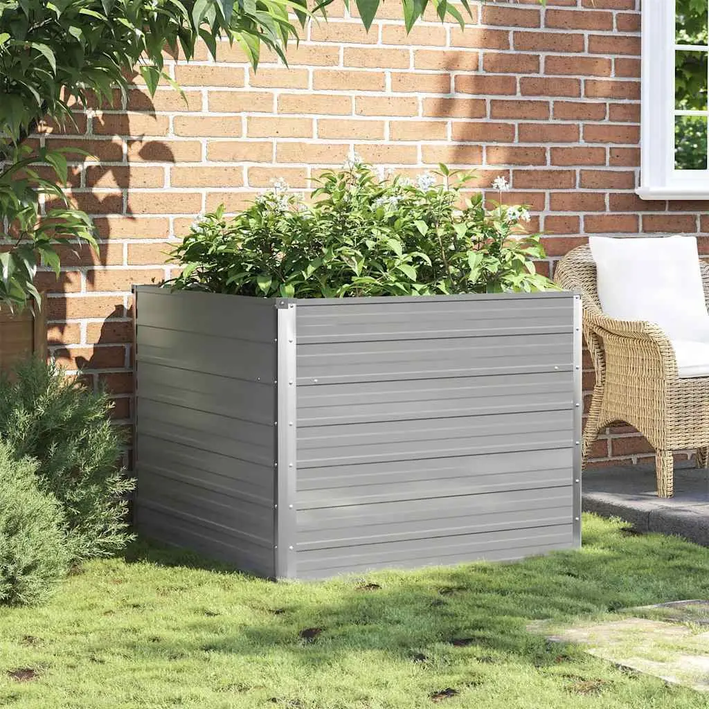 Raised Garden Bed Galvanised Steel 100x100x77 cm