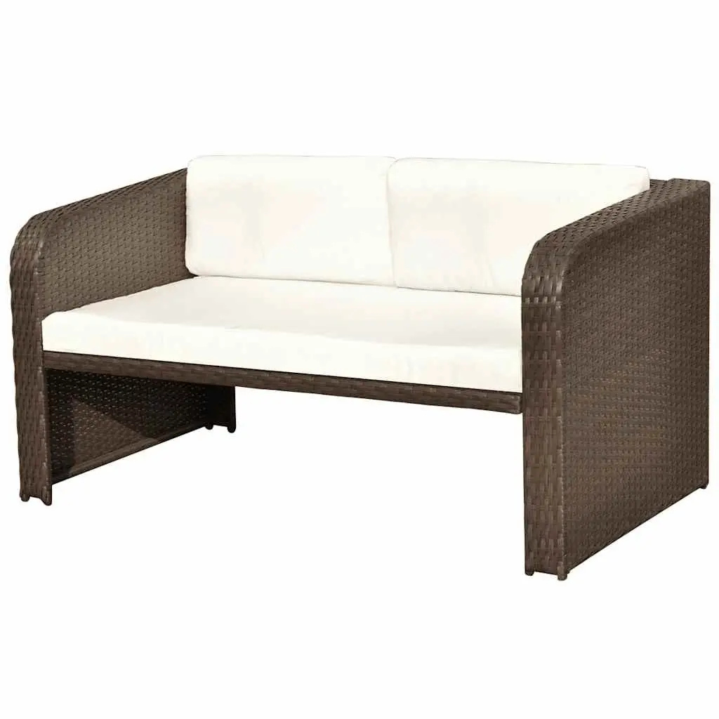 4 Piece Garden Lounge Set Outdoor Furniture Poly Rattan Sofa Coffee Table Stools