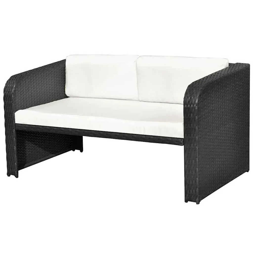 Garden Lounge Set Outdoor Furniture with Lift-Up Coffee Table and Cushions 4 Piece
