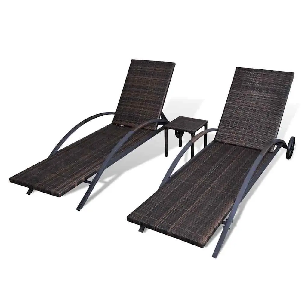 Brown Sun Lounger Set
