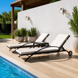 Friendly Black Rattan Sun Lounger Set for You