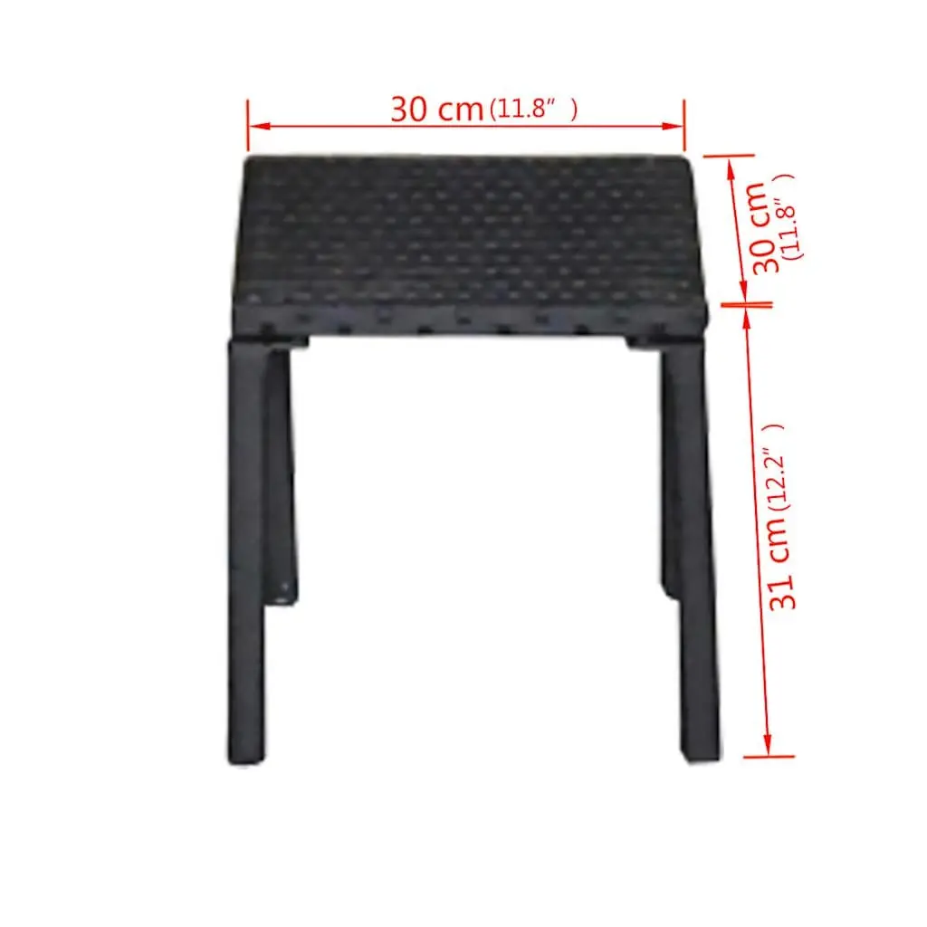 Sun Loungers Adjustable PE Rattan Black Outdoor Patio Garden Furniture Set 3 Piece