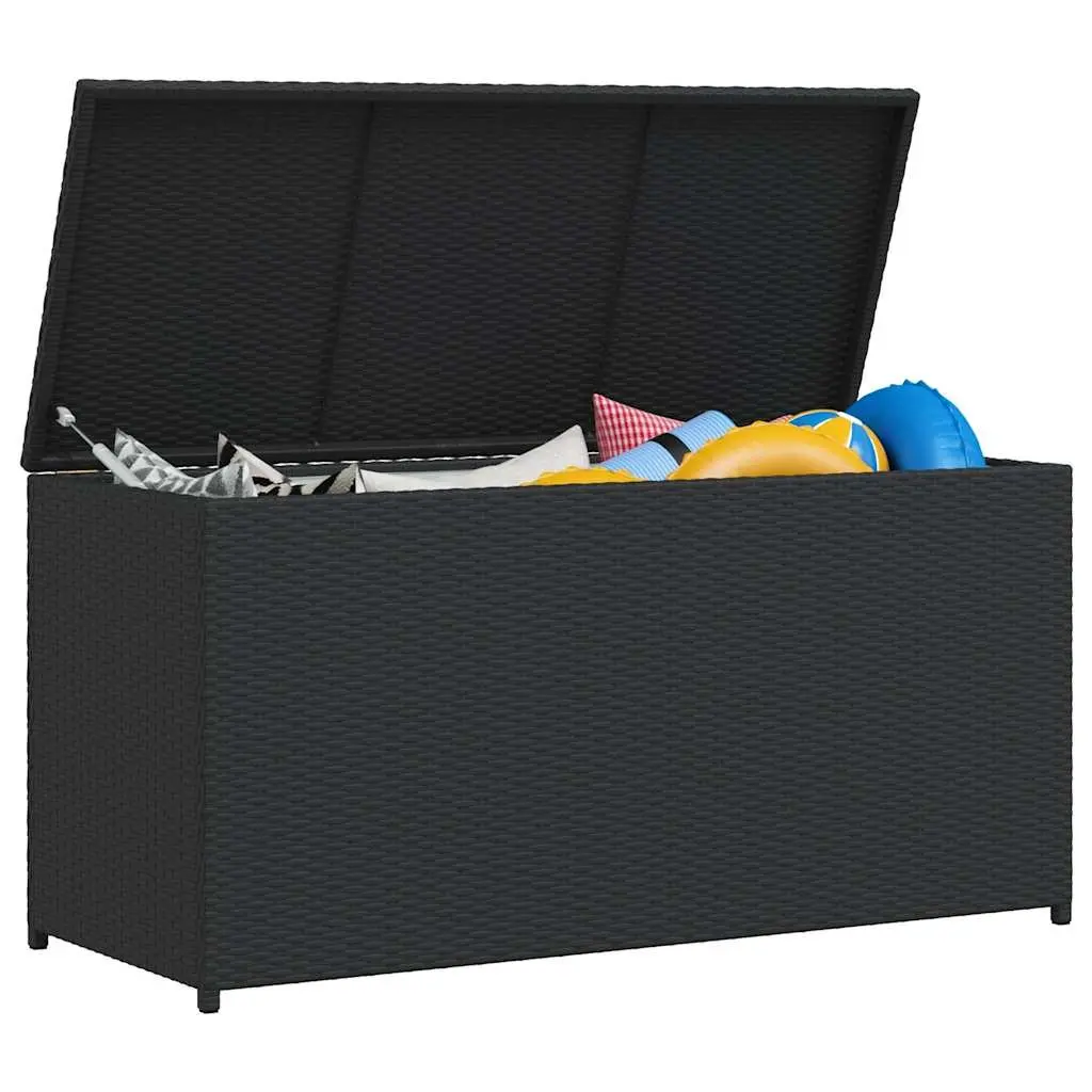 Garden Storage Box Black Weather-resistant PE Rattan 120 x 50 x 60 cm