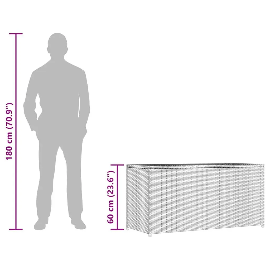 Garden Storage Box Black Weather-resistant PE Rattan 120 x 50 x 60 cm