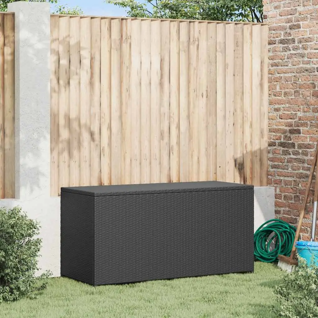 Garden Storage Box Black Weather-resistant PE Rattan 120 x 50 x 60 cm