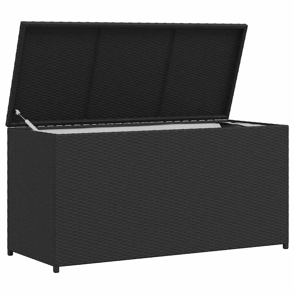 Garden Storage Box Black Weather-resistant PE Rattan 120 x 50 x 60 cm