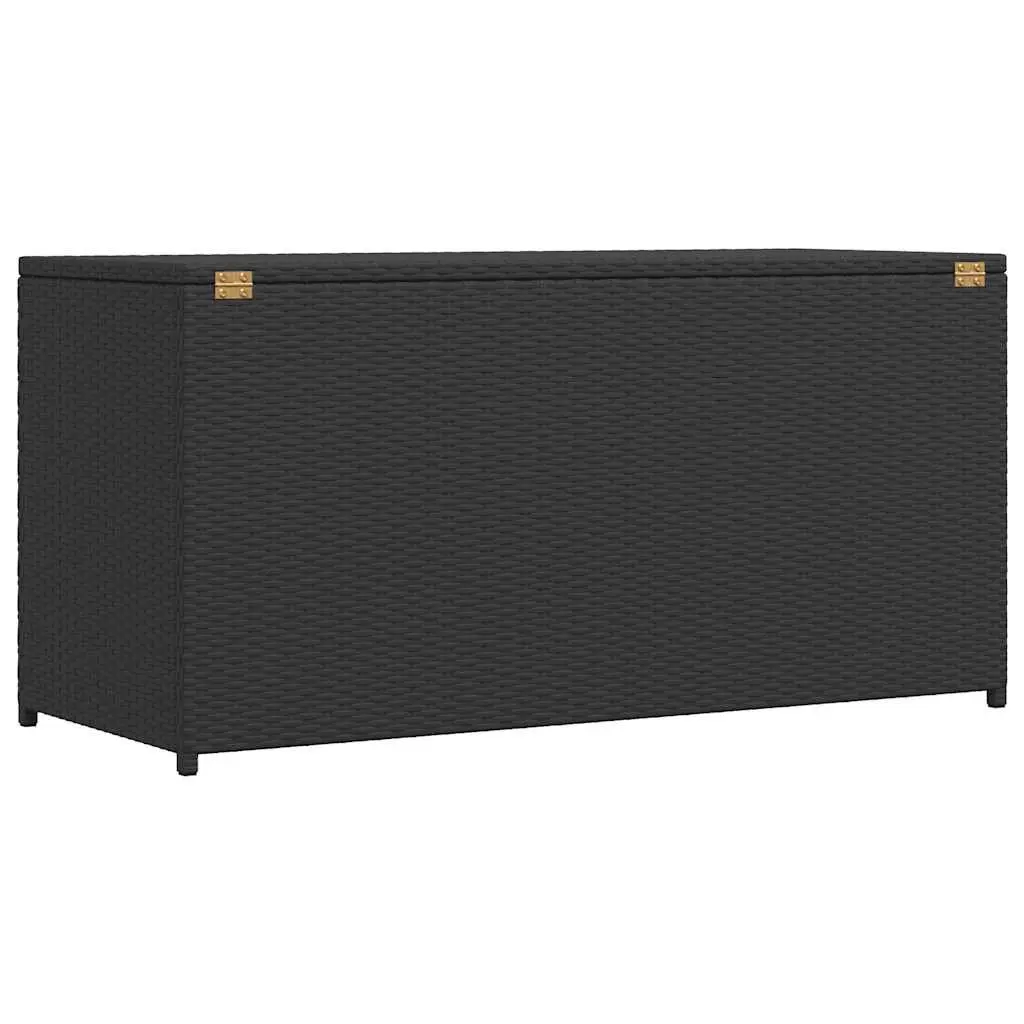 Garden Storage Box Black Weather-resistant PE Rattan 120 x 50 x 60 cm