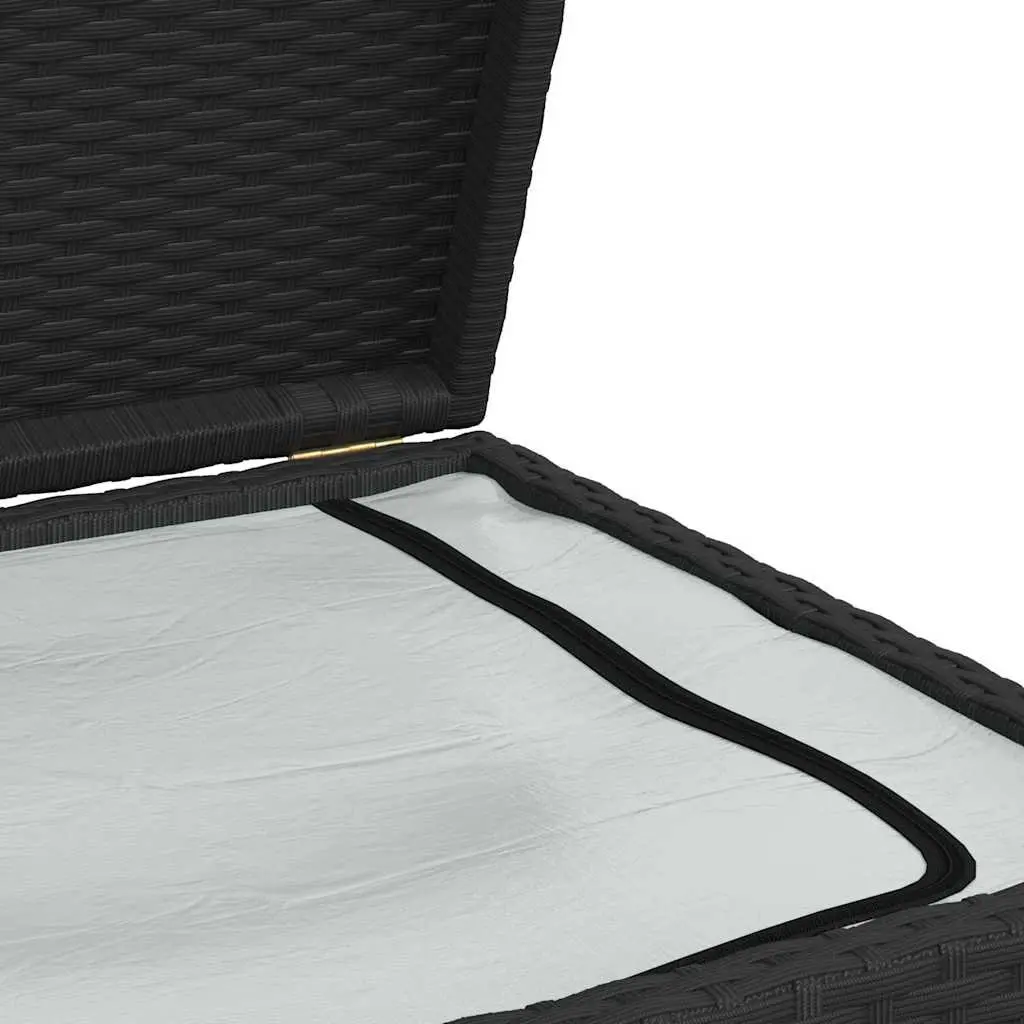 Garden Storage Box Black Weather-resistant PE Rattan 120 x 50 x 60 cm