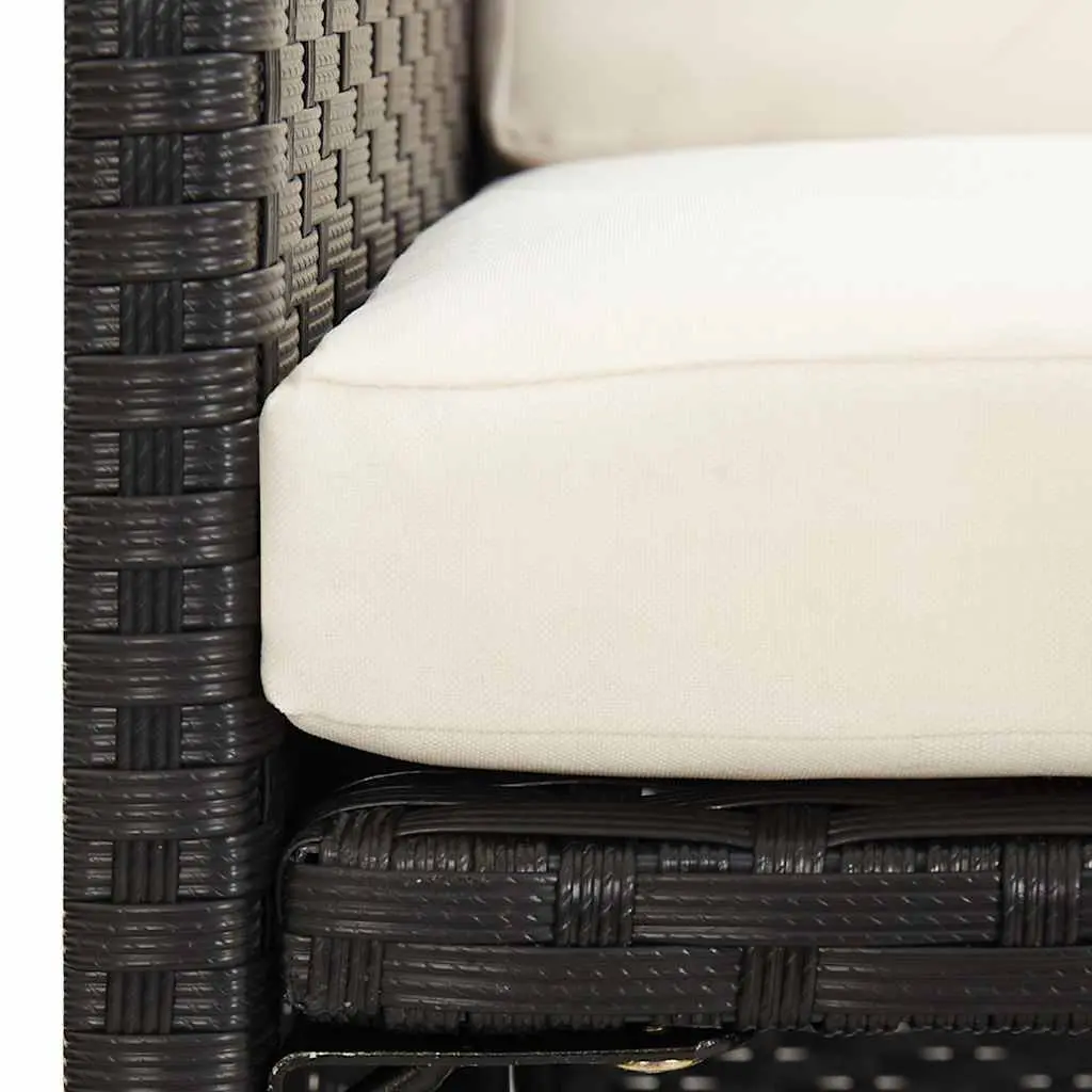 Poly Rattan Outdoor Chairs Set 2 Pcs Black with Cushions Weather Resistant Garden Patio