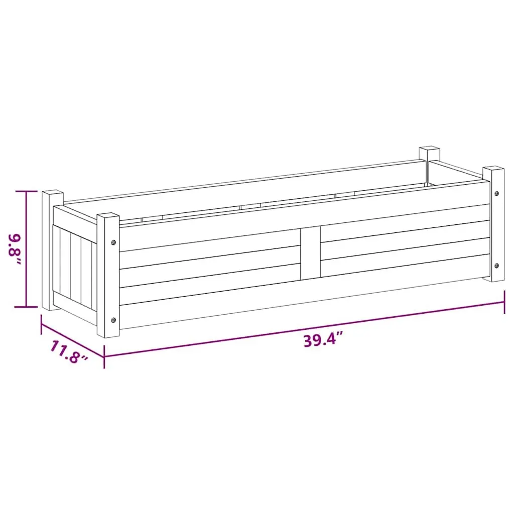 Garden Raised Bed Planter Box 100x30x25cm Outdoor Vegetable Herb Flower Planter