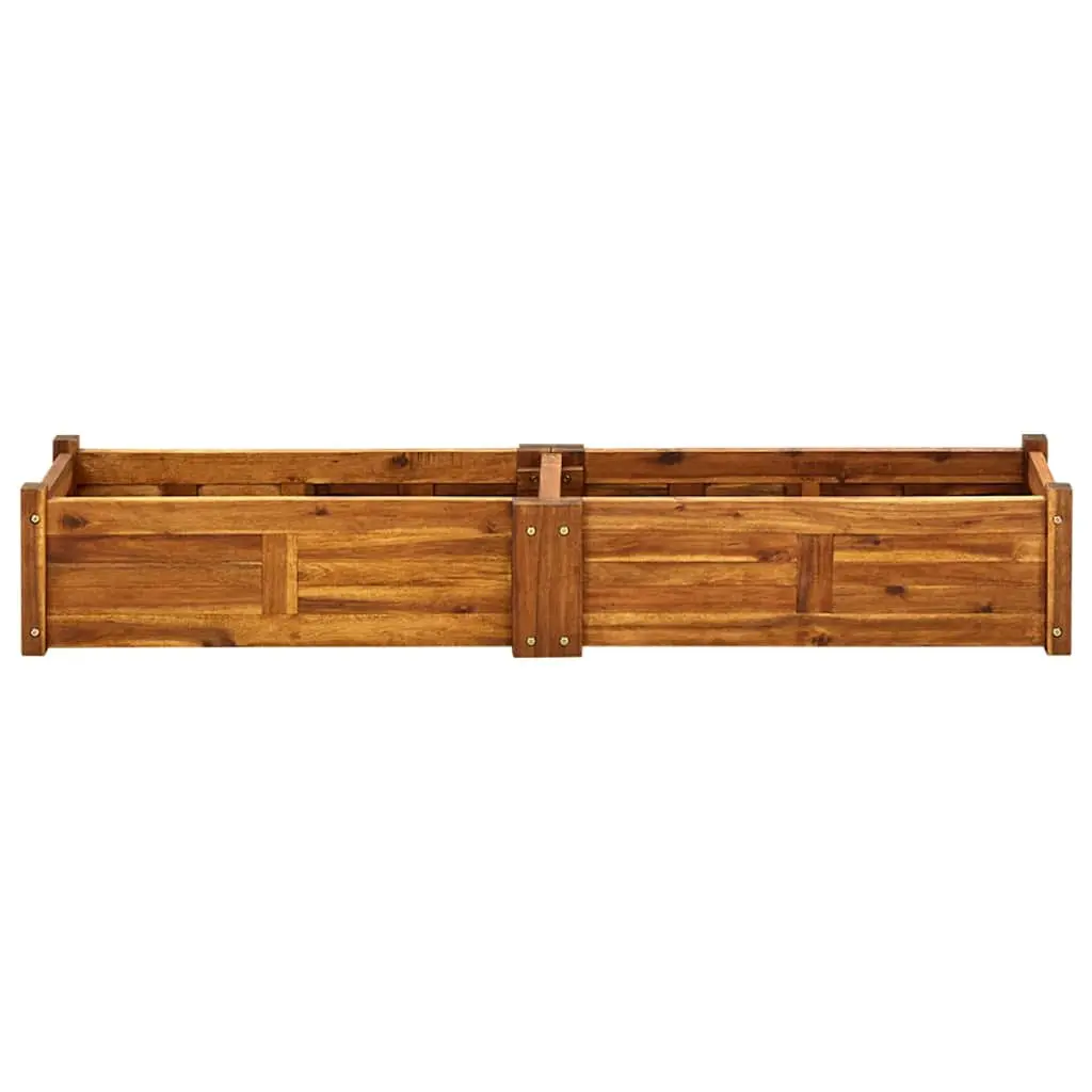 Wooden Raised Bed Planter Box Sturdy Acacia Wood 150x30x25cm