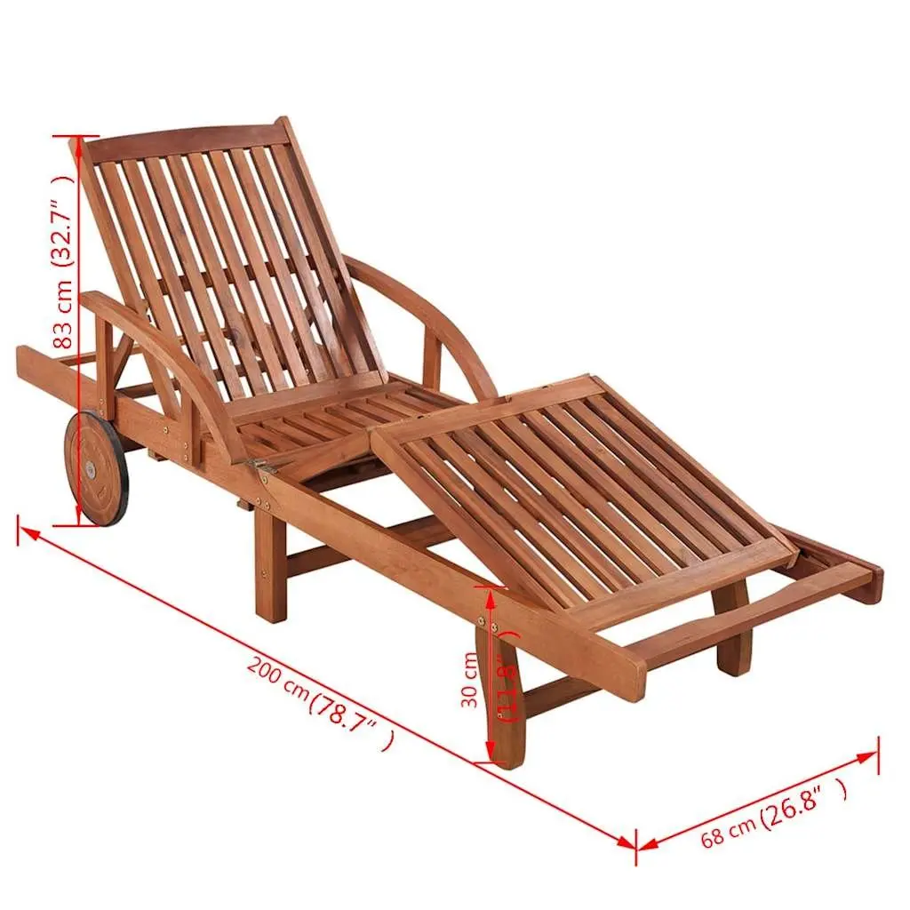 Acacia Wood Lounger for Relaxing Outdoors