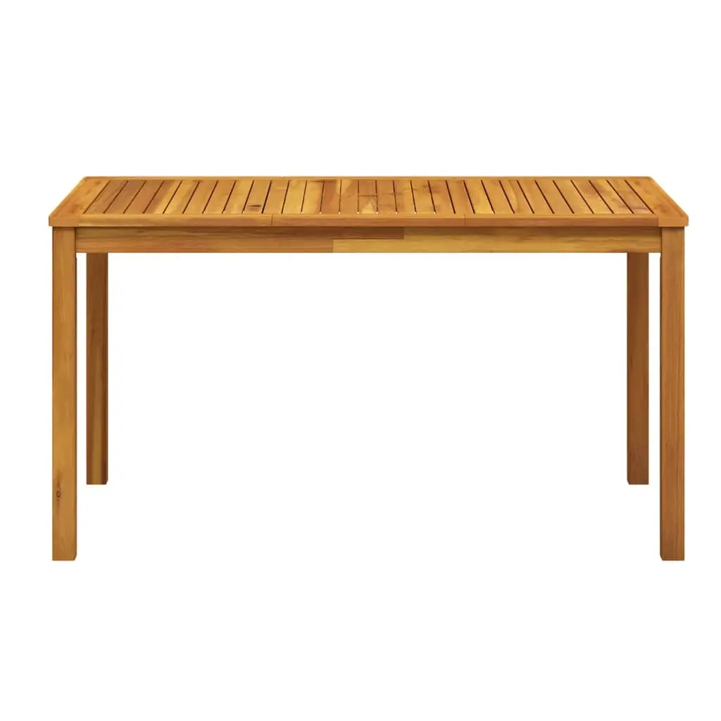 Outdoor Garden Dining Table 140x80x74cm Solid Acacia Wood Brown Patio Furniture