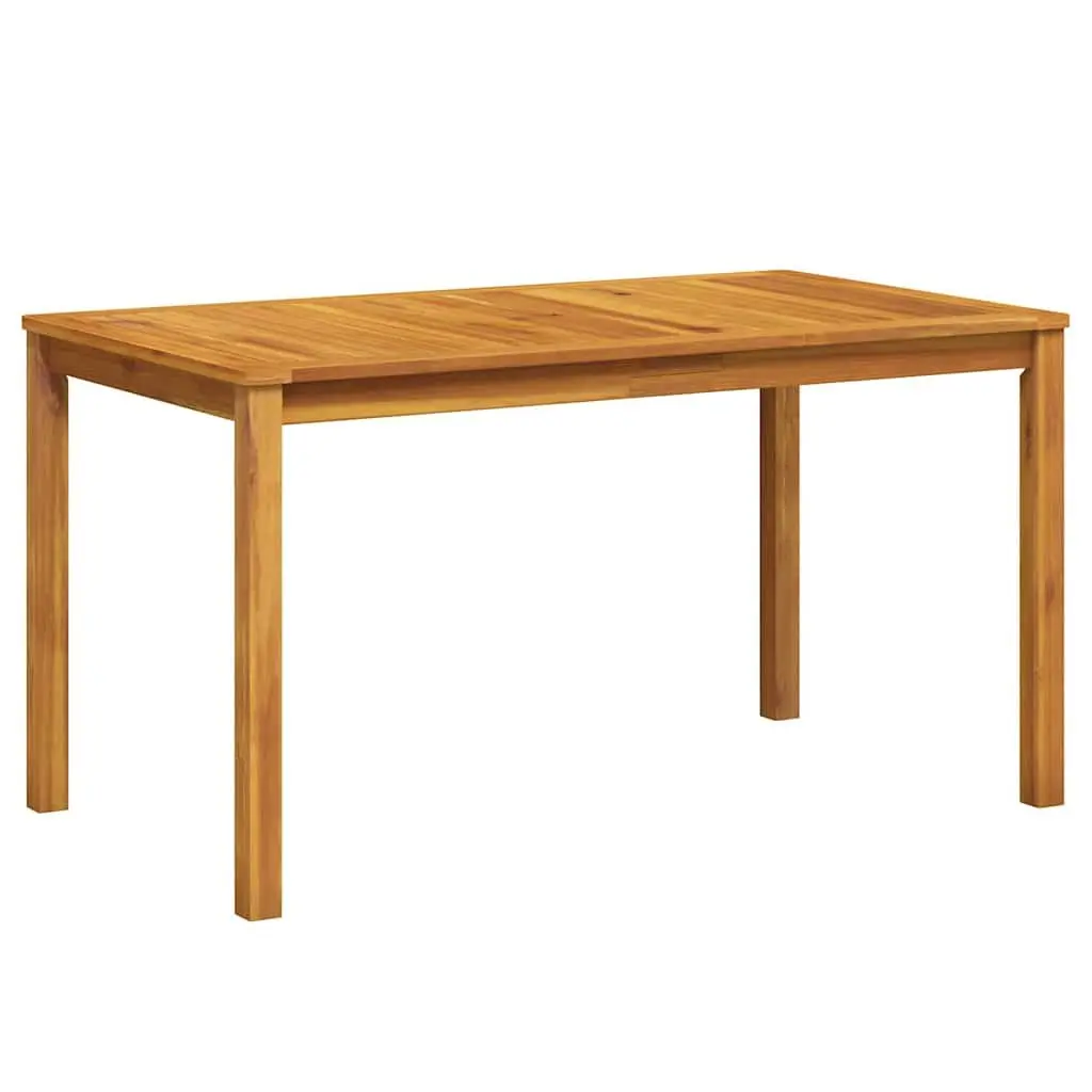 Outdoor Garden Dining Table 140x80x74cm Solid Acacia Wood Brown Patio Furniture