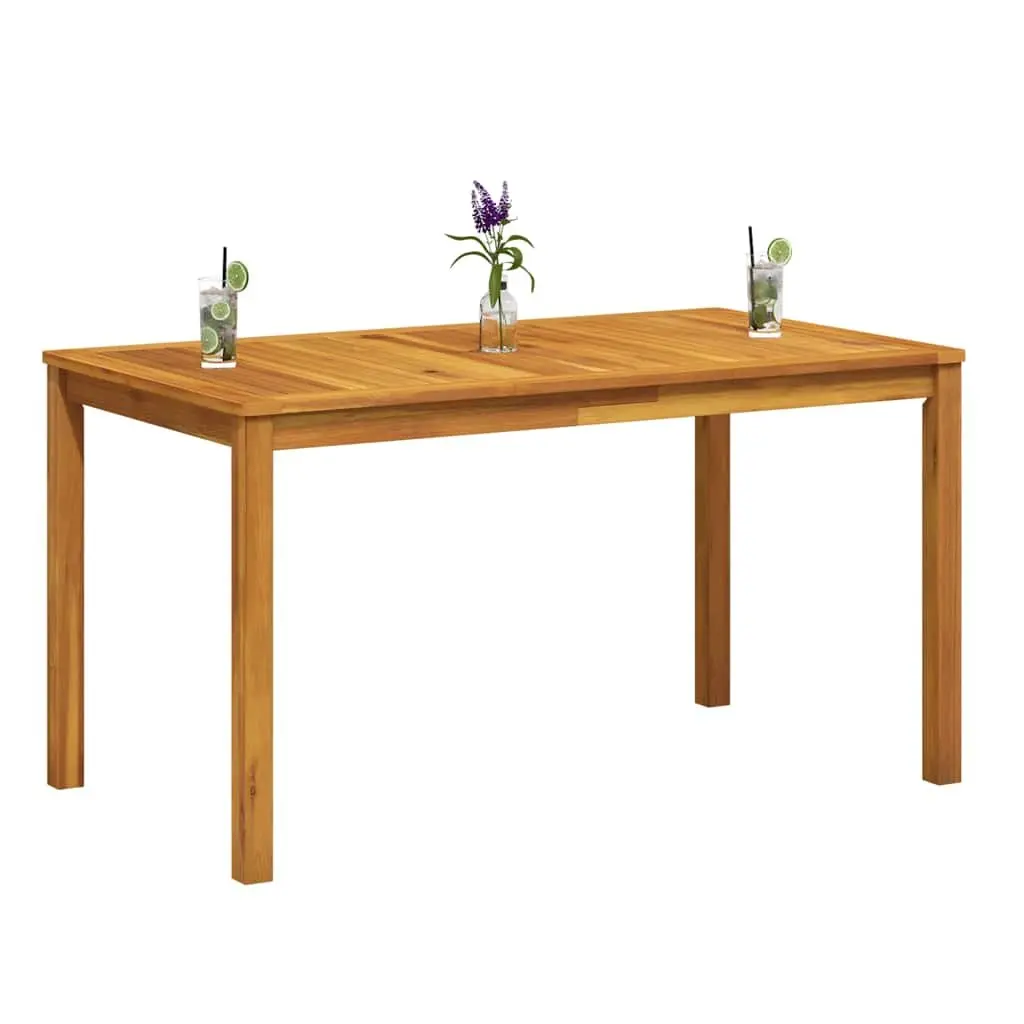 Outdoor Garden Dining Table 140x80x74cm Solid Acacia Wood Brown Patio Furniture