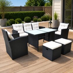 Friendly Outdoor Dining Set: 6-Piece Rattan Furniture