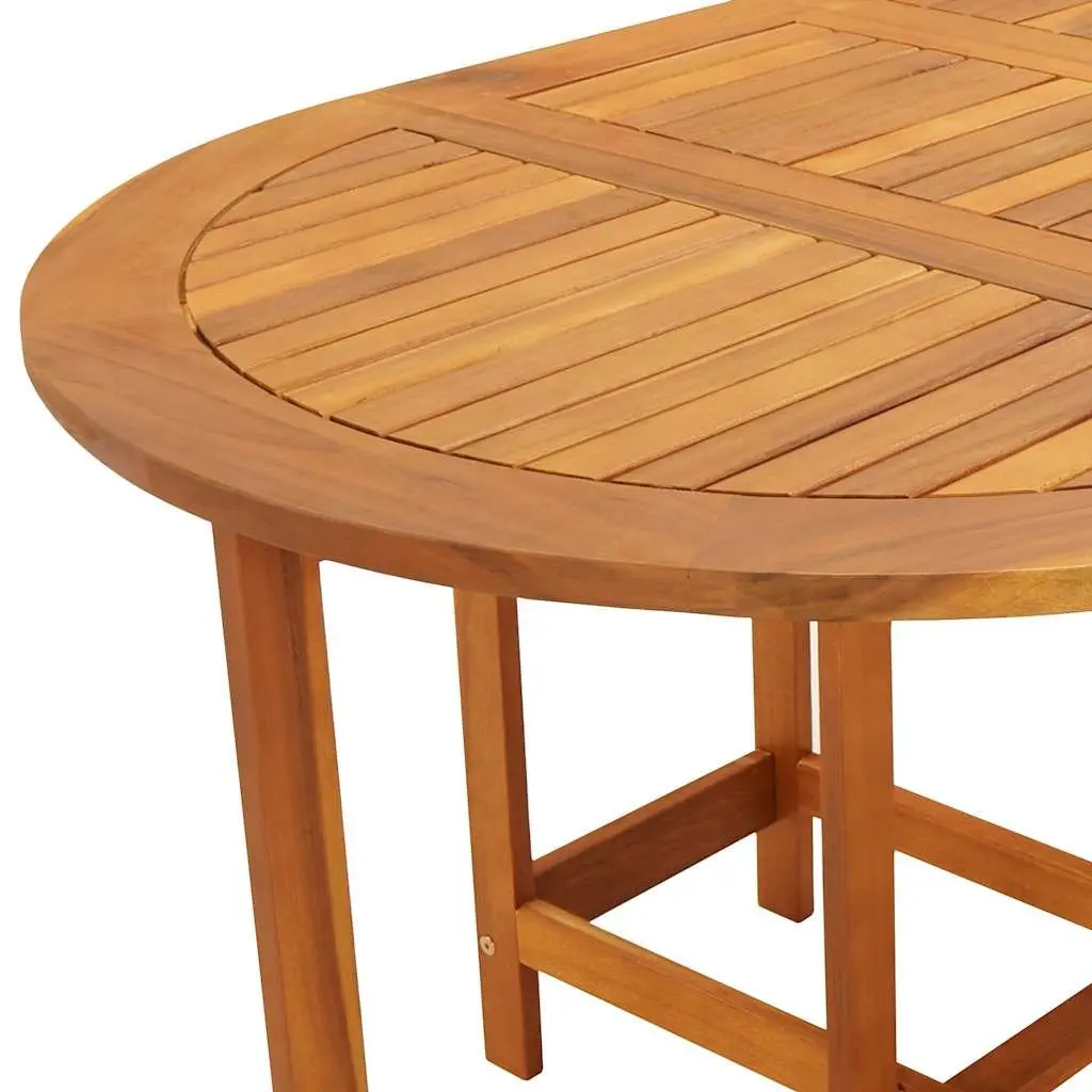 Outdoor Dining Table Drop Leaf Garden Patio Furniture Brown Wood Folding Design
