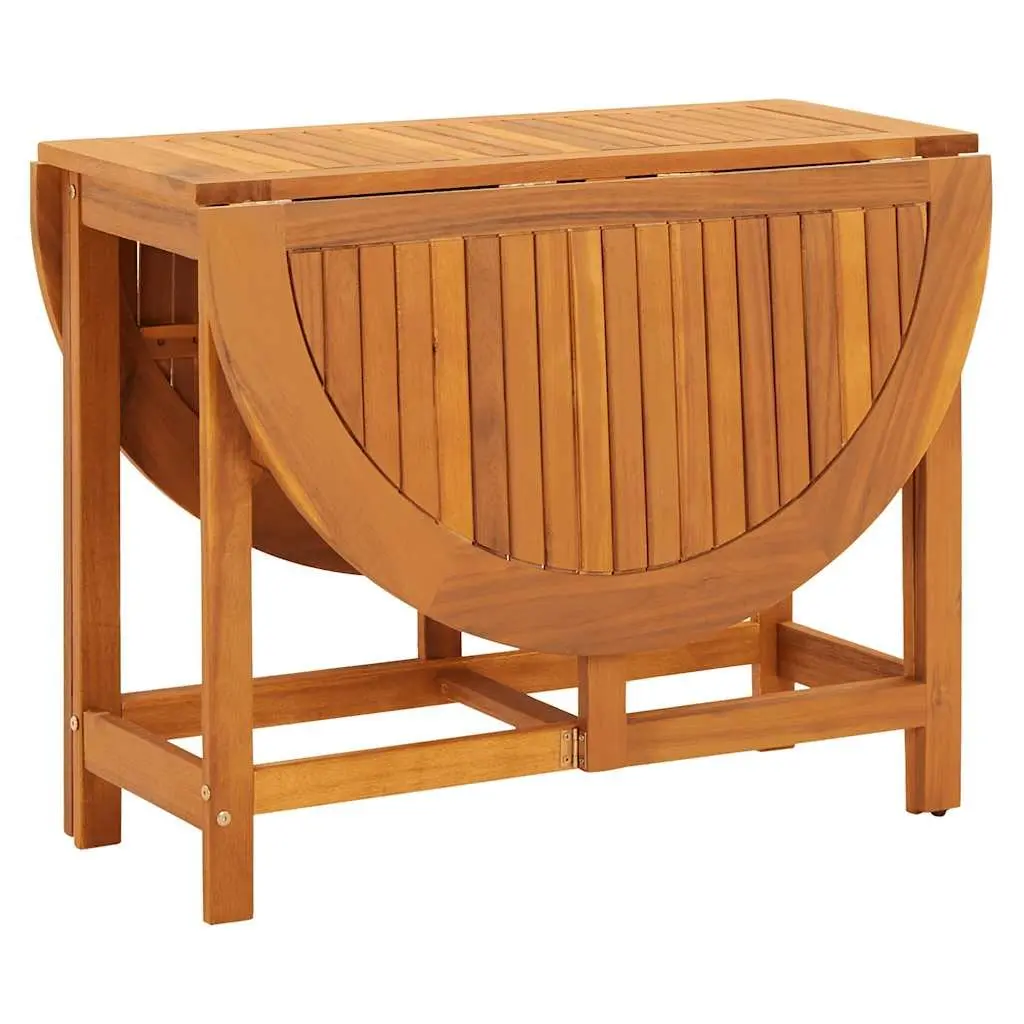 Outdoor Dining Table Drop Leaf Garden Patio Furniture Brown Wood Folding Design