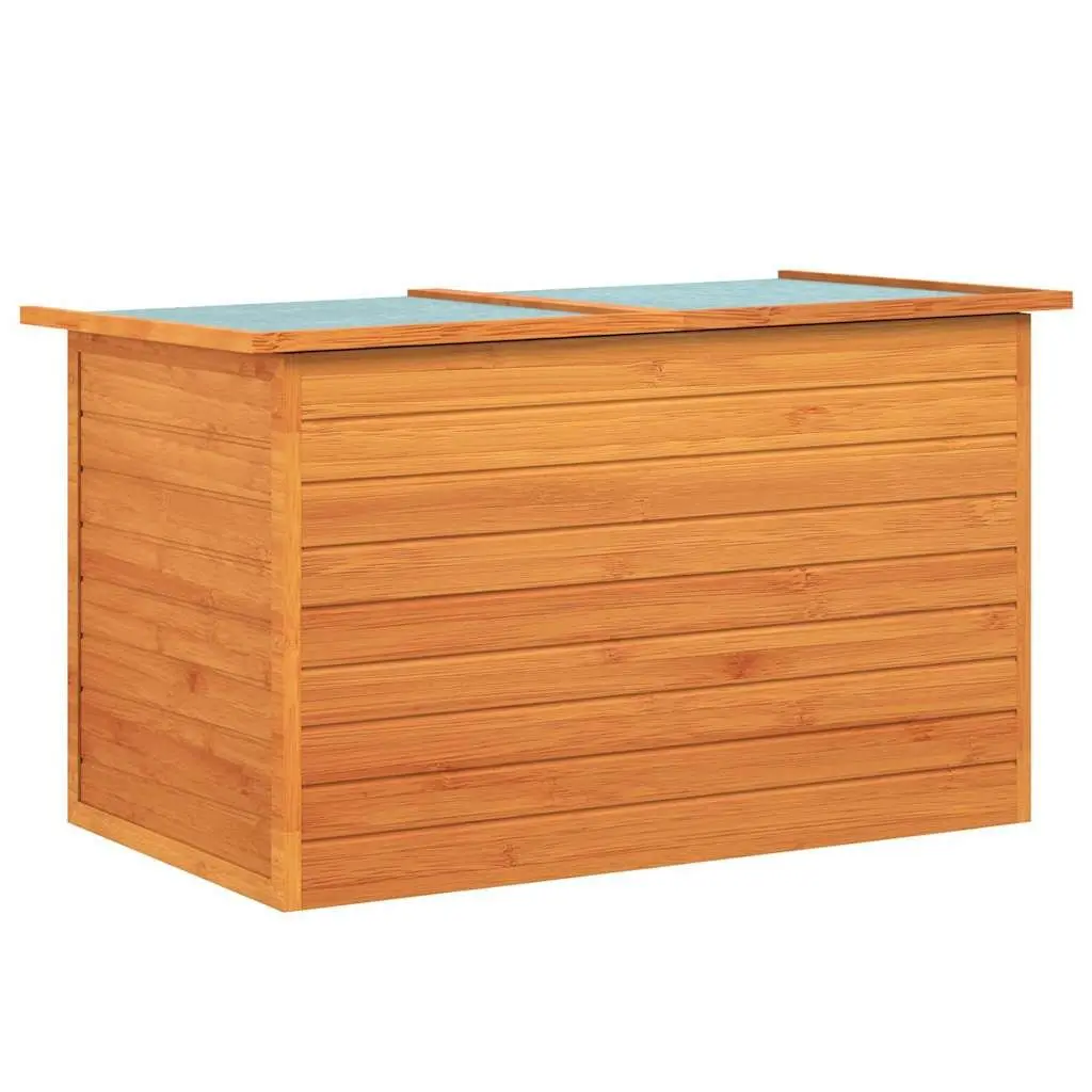Wooden Storage Box Outdoor Garden Patio Chest Brown 126x72x72cm