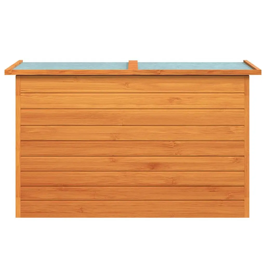 Wooden Storage Box Outdoor Garden Patio Chest Brown 126x72x72cm