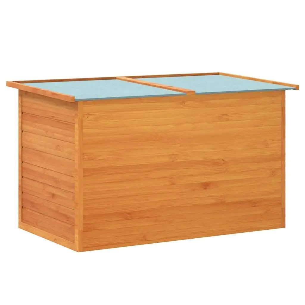 Wooden Storage Box Outdoor Garden Patio Chest Brown 126x72x72cm