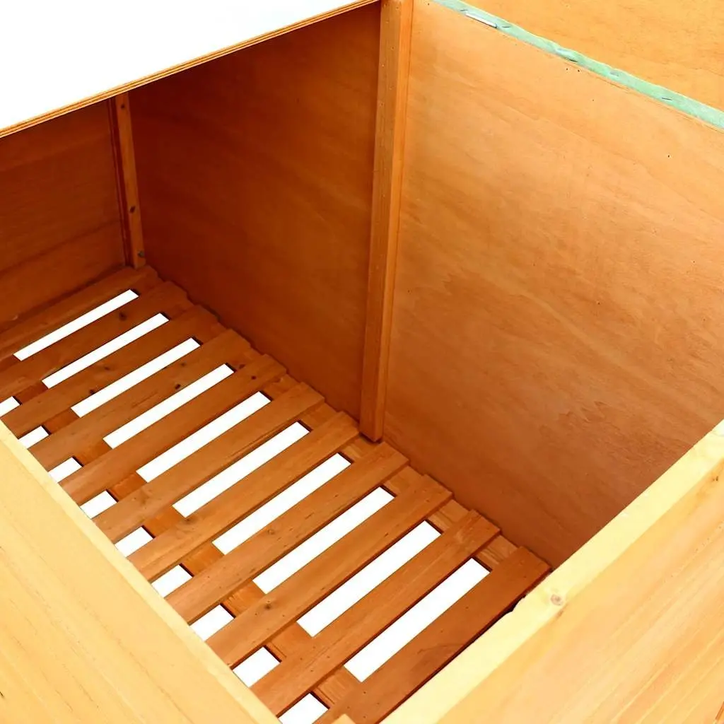 Wooden Storage Box Outdoor Garden Patio Chest Brown 126x72x72cm