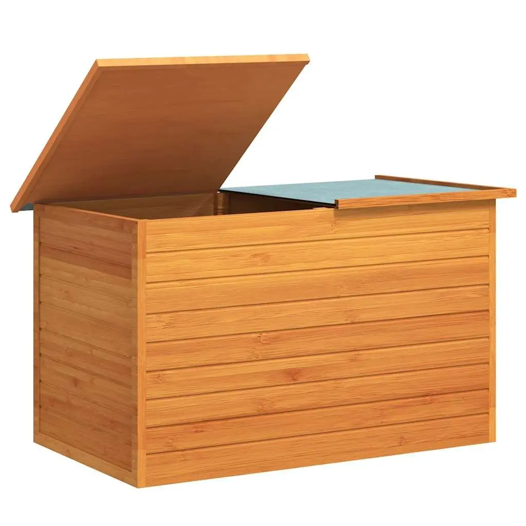 Wooden Storage Box Outdoor Garden Patio Chest Brown 126x72x72cm