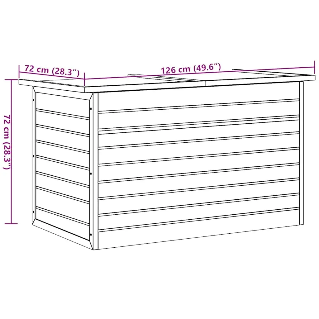 Wooden Storage Box Outdoor Garden Patio Chest Brown 126x72x72cm