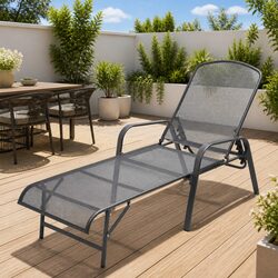 Friendly 5-Position Sun Lounger with Steel Frame