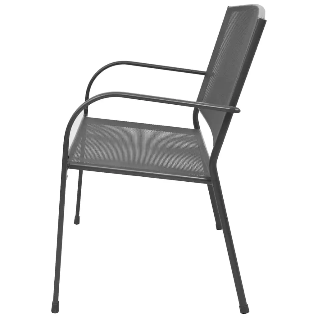 Garden Bench Steel Mesh 108cm Anthracite Patio Seating Industrial Style