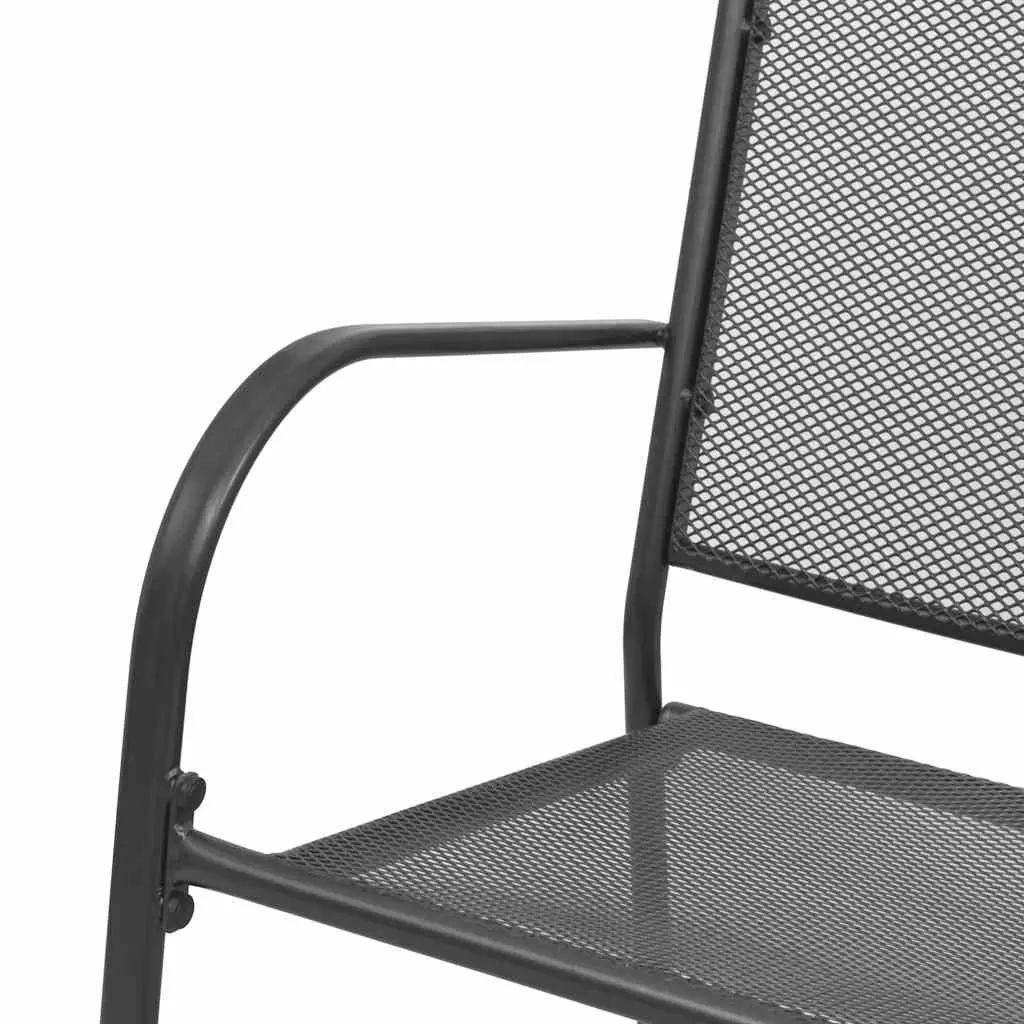 Garden Bench Steel Mesh 108cm Anthracite Patio Seating Industrial Style