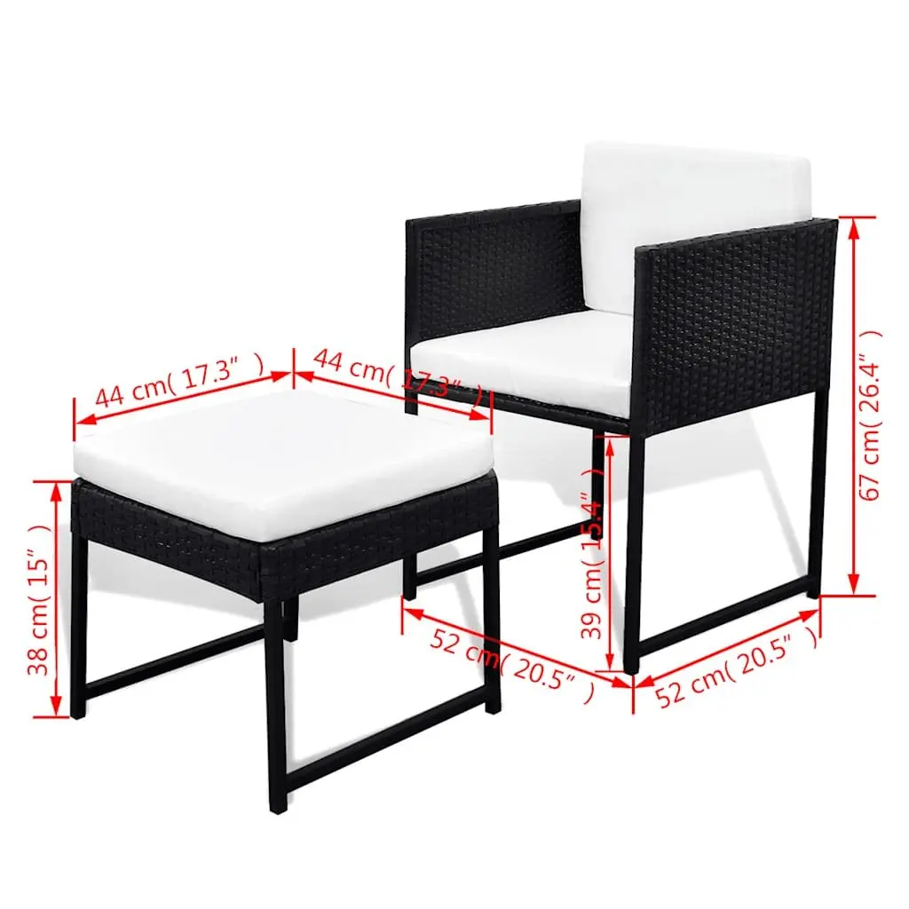 Outdoor Dining Set 9 Piece Rattan Garden Furniture Table Chairs Stools