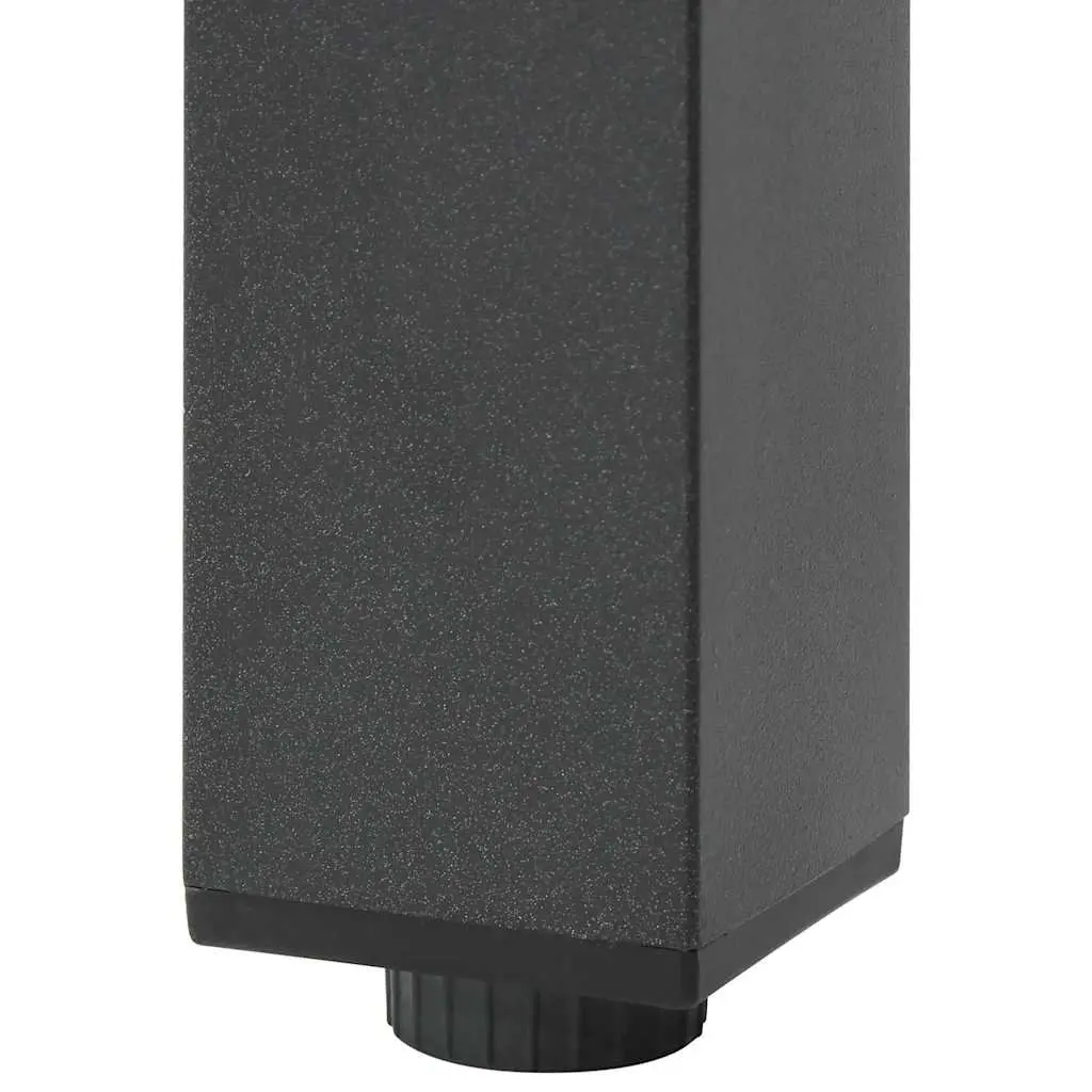 Outdoor Dining Table Weather Resistant Black Glass Top 190 x 90 x 74 cm