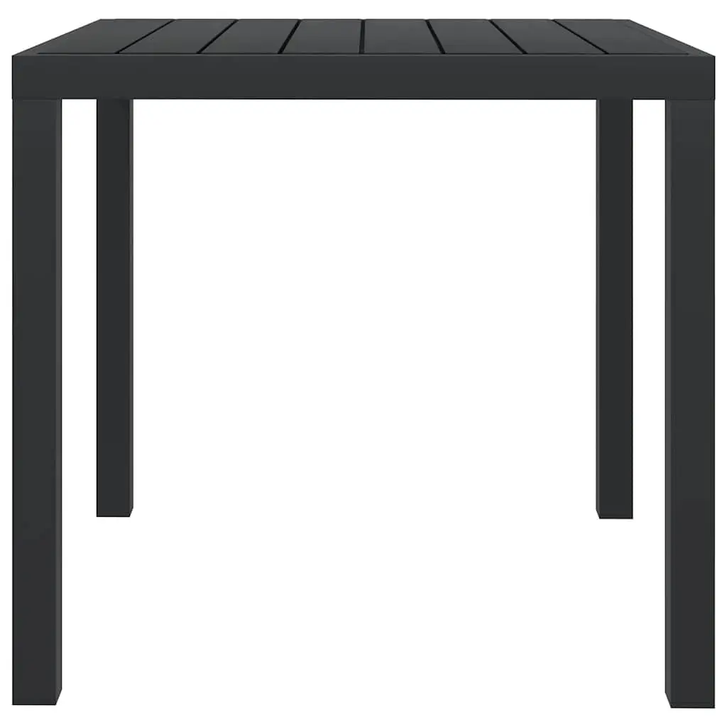 Outdoor Garden Table Weather Resistant Black 80x80x74cm