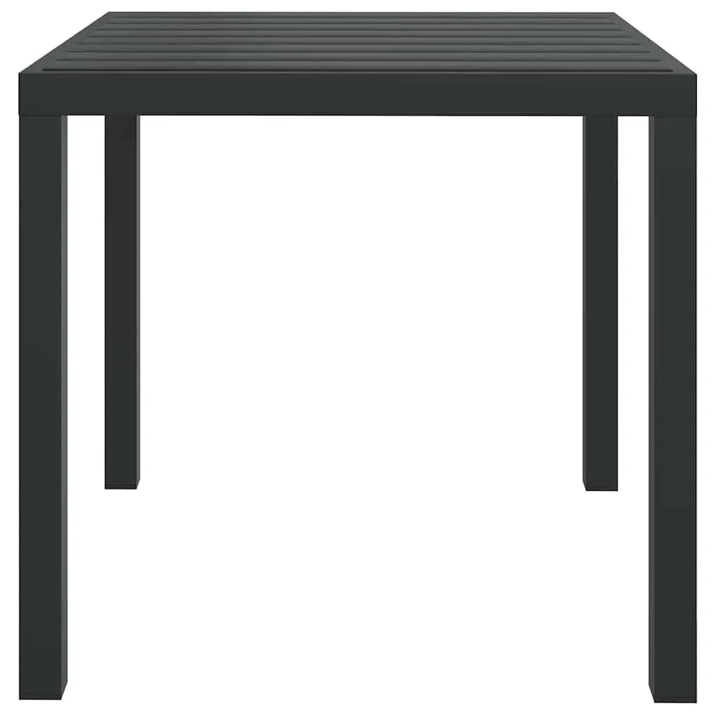 Outdoor Garden Table Weather Resistant Black 80x80x74cm