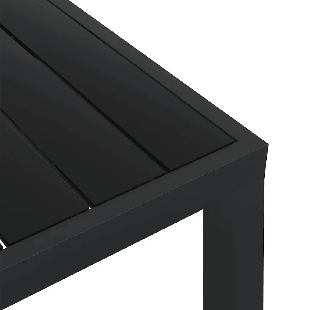 Outdoor Garden Table Weather Resistant Black 80x80x74cm