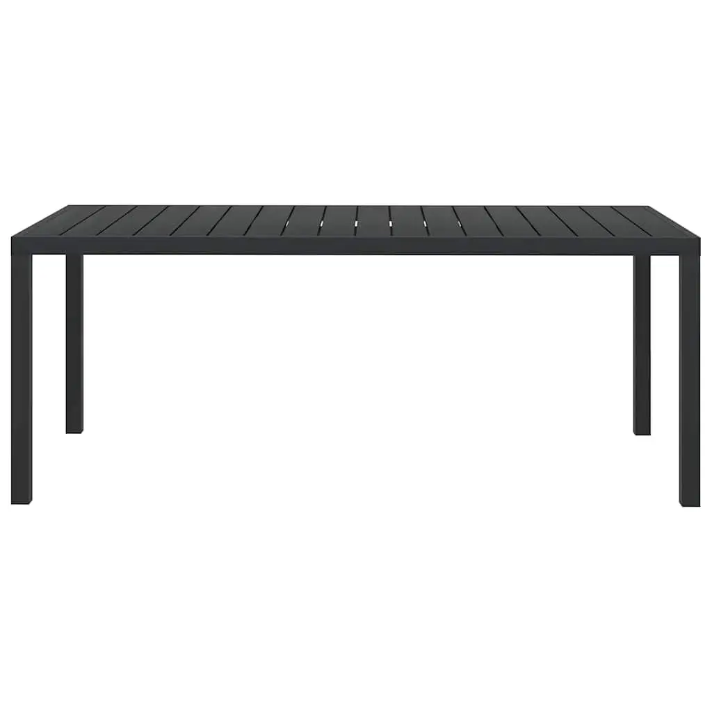 Outdoor Garden Table Black 185x90x74cm Weather-resistant Aluminium Frame