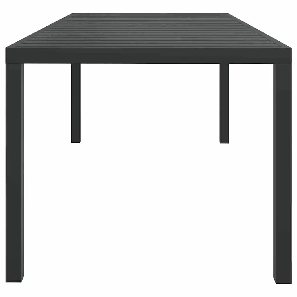Outdoor Garden Table Black 185x90x74cm Weather-resistant Aluminium Frame