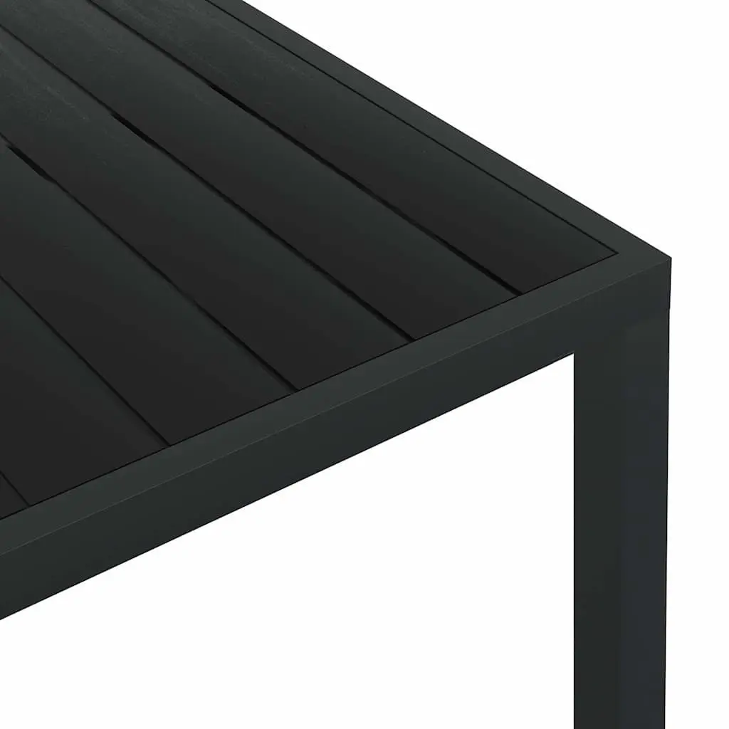 Outdoor Garden Table Black 185x90x74cm Weather-resistant Aluminium Frame