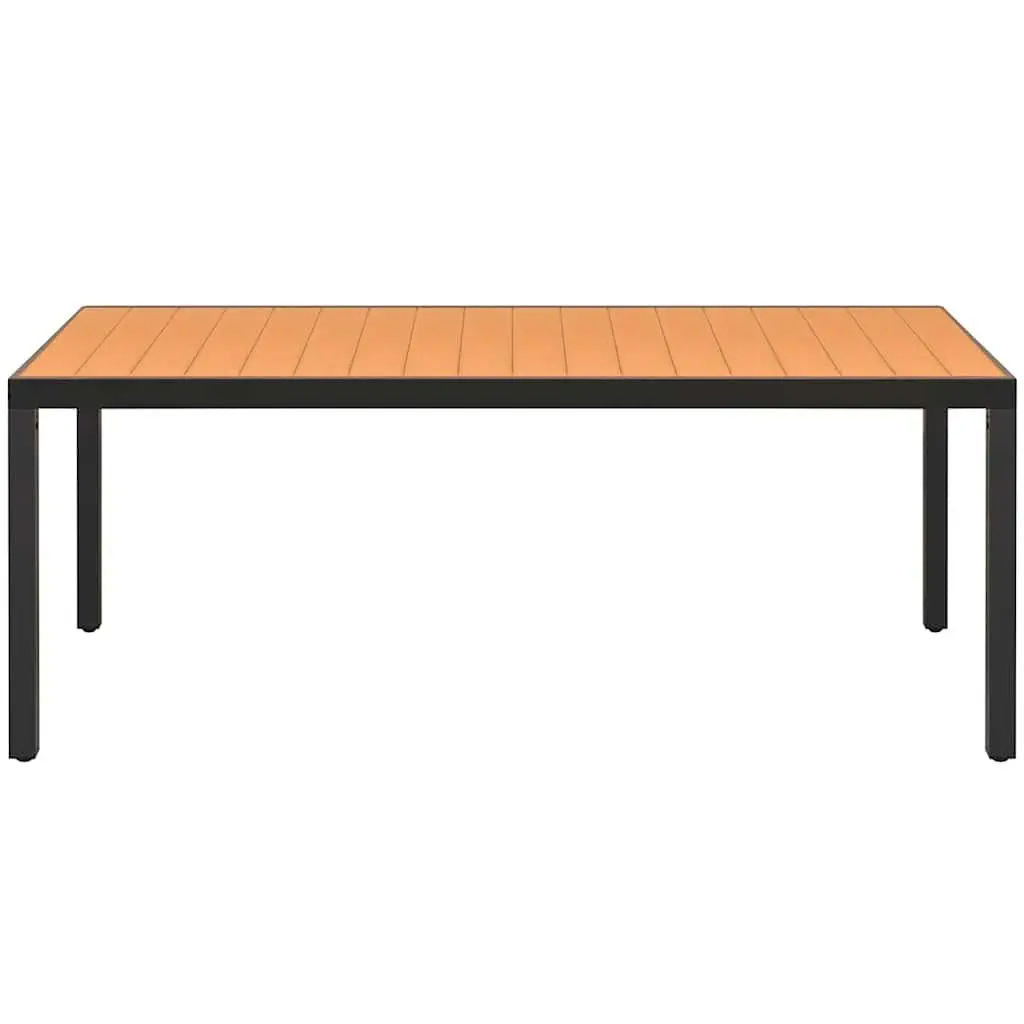 Garden Table Weather-Resistant Brown 185x90x74cm Outdoor Patio Dining Furniture