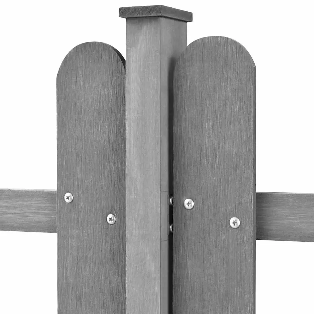 Picket Fence 3 pcs Water and Rot Resistant WPC Grey 600x60 cm Garden Outdoor Decorative