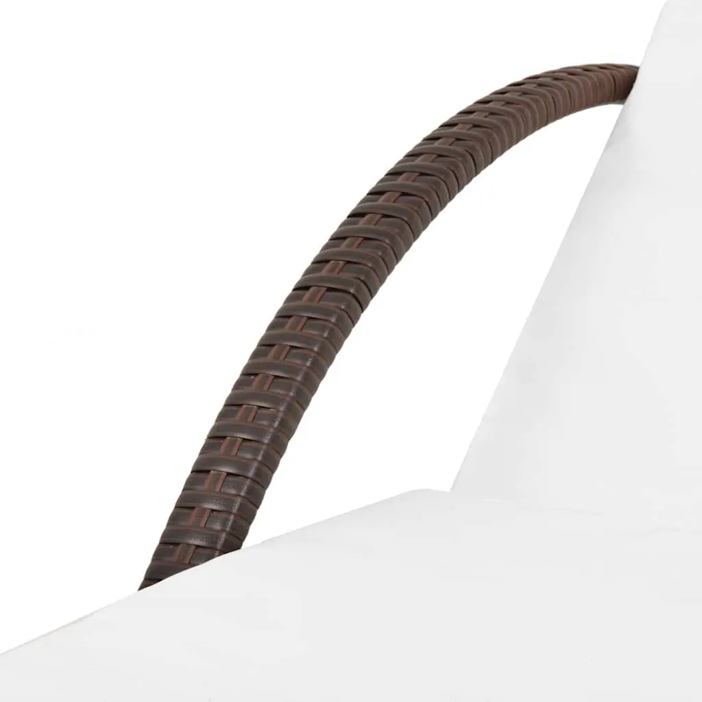 Sun Lounger Outdoor Garden Patio Reclining Chair Brown with Thick Removable Cushion