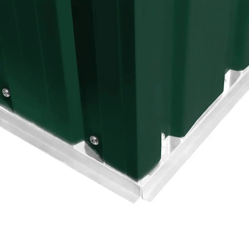 Garden Storage Shed Metal Green with Double Sliding Doors 257x205x178cm